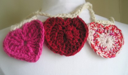 Three Crocheted Hearts (exact details below)