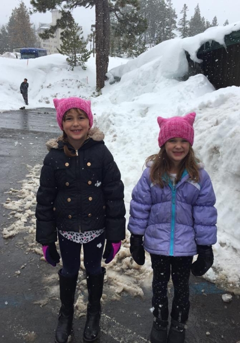 Ella and Lolo Wearing Pussy Hats (February 2017)